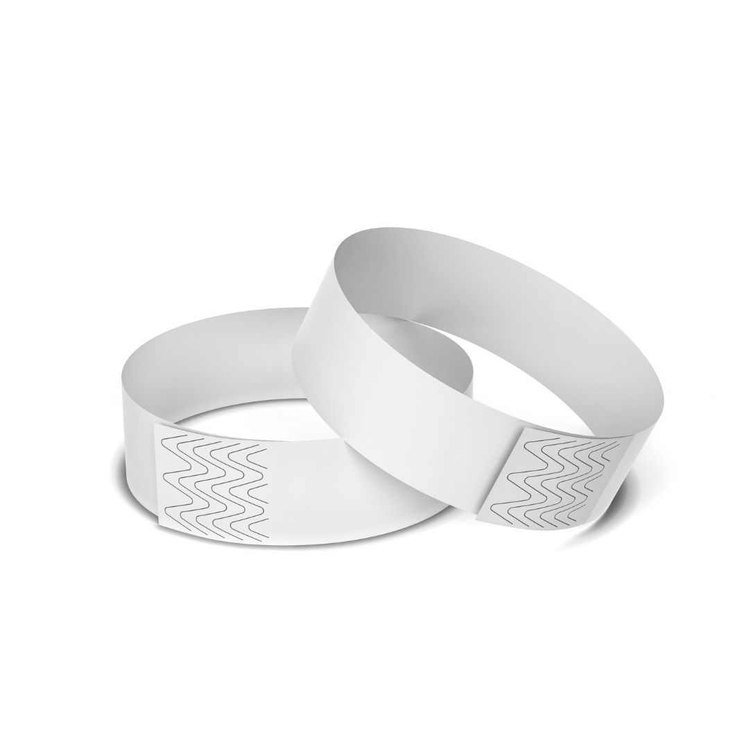 35 Opaski papierowe na rękę w kolorze białym. Opaski eventowe.