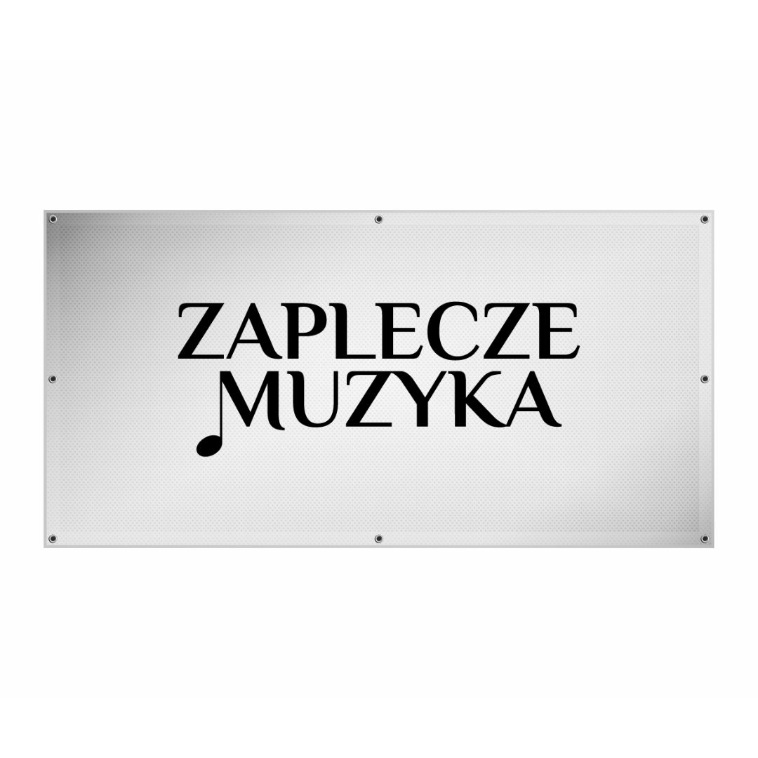 Siatka mesh z nadrukiem. Siatka mesh oczkowana jednostronnie.