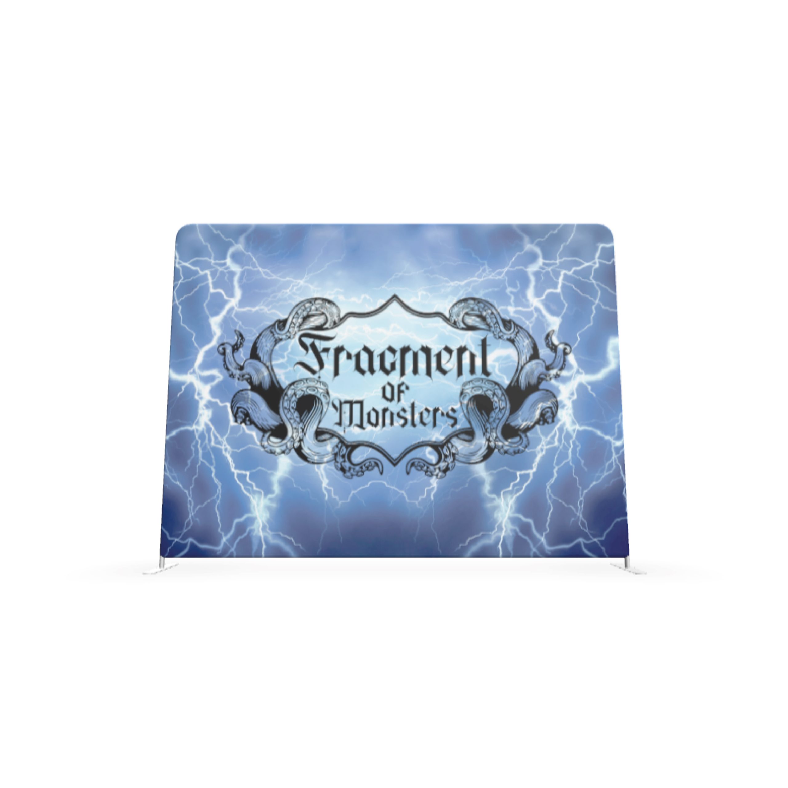 Ścianka tekstylna pozioma z jednostronnym nadrukiem, aluminiowa konstrukcja. Element scenografii muzycznej.